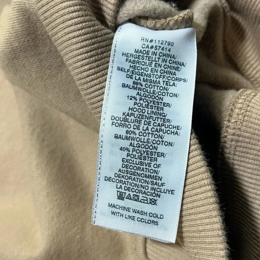True Religion Zip Up Hoodie‎ Mens XL Beige Logo Graphic Y2K